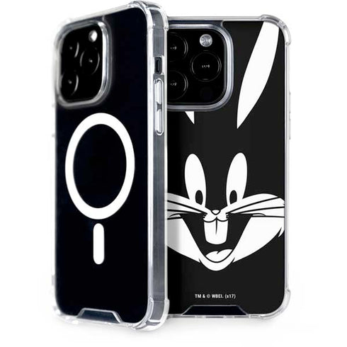Looney Tunes Bugs Bunny Plain Black and White iPhone 15 Pro MagSafe Case